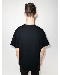 schwarzes bedrucktes T-Shirt mit einem Rundhalsausschnitt von Yohji Yamamoto