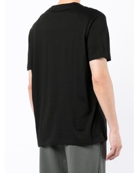 schwarzes bedrucktes T-Shirt mit einem Rundhalsausschnitt von Armani Exchange