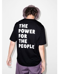 schwarzes bedrucktes T-Shirt mit einem Rundhalsausschnitt von The Power for the People