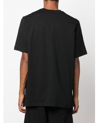 schwarzes bedrucktes T-Shirt mit einem Rundhalsausschnitt von MSGM