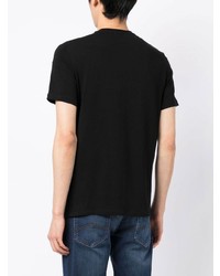 schwarzes bedrucktes T-Shirt mit einem Rundhalsausschnitt von Armani Exchange