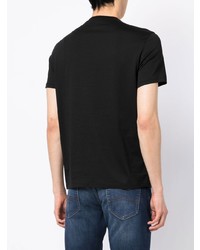 schwarzes bedrucktes T-Shirt mit einem Rundhalsausschnitt von Armani Exchange