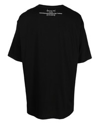 schwarzes bedrucktes T-Shirt mit einem Rundhalsausschnitt von Takahiromiyashita The Soloist