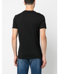 schwarzes bedrucktes T-Shirt mit einem Rundhalsausschnitt von Calvin Klein