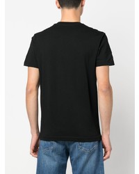 schwarzes bedrucktes T-Shirt mit einem Rundhalsausschnitt von Diesel