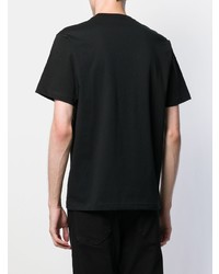 schwarzes bedrucktes T-Shirt mit einem Rundhalsausschnitt von Calvin Klein