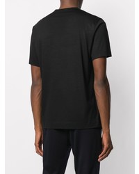 schwarzes bedrucktes T-Shirt mit einem Rundhalsausschnitt von Z Zegna