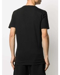 schwarzes bedrucktes T-Shirt mit einem Rundhalsausschnitt von DSQUARED2