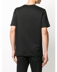 schwarzes bedrucktes T-Shirt mit einem Rundhalsausschnitt von Emporio Armani