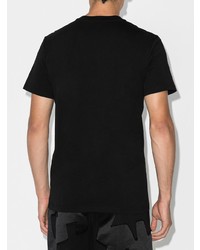 schwarzes bedrucktes T-Shirt mit einem Rundhalsausschnitt von Moschino