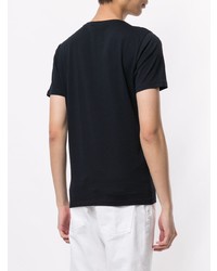 schwarzes bedrucktes T-Shirt mit einem Rundhalsausschnitt von Emporio Armani