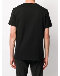 schwarzes bedrucktes T-Shirt mit einem Rundhalsausschnitt von Just Cavalli