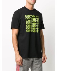 schwarzes bedrucktes T-Shirt mit einem Rundhalsausschnitt von Carhartt WIP