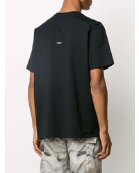 schwarzes bedrucktes T-Shirt mit einem Rundhalsausschnitt von MSGM