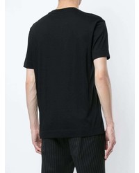 schwarzes bedrucktes T-Shirt mit einem Rundhalsausschnitt von Emporio Armani