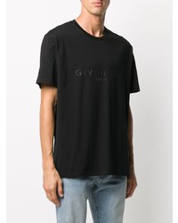 schwarzes bedrucktes T-Shirt mit einem Rundhalsausschnitt von Givenchy