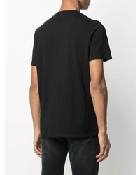 schwarzes bedrucktes T-Shirt mit einem Rundhalsausschnitt von Just Cavalli