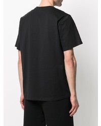 schwarzes bedrucktes T-Shirt mit einem Rundhalsausschnitt von MSGM