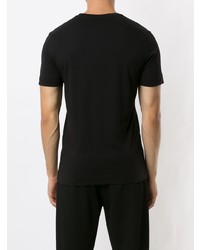 schwarzes bedrucktes T-Shirt mit einem Rundhalsausschnitt von Emporio Armani