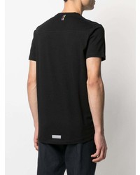 schwarzes bedrucktes T-Shirt mit einem Rundhalsausschnitt von Paul Smith