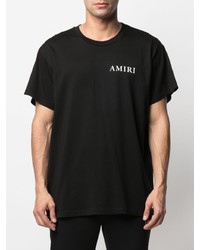 schwarzes bedrucktes T-Shirt mit einem Rundhalsausschnitt von Amiri