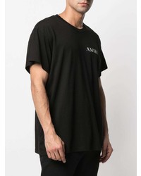 schwarzes bedrucktes T-Shirt mit einem Rundhalsausschnitt von Amiri