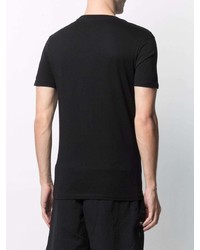 schwarzes bedrucktes T-Shirt mit einem Rundhalsausschnitt von Calvin Klein Jeans