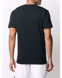 schwarzes bedrucktes T-Shirt mit einem Rundhalsausschnitt von Stone Island