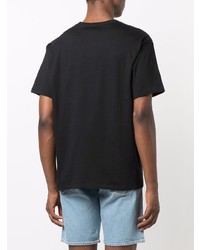 schwarzes bedrucktes T-Shirt mit einem Rundhalsausschnitt von Levi's