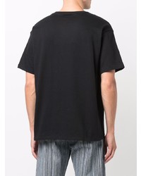 schwarzes bedrucktes T-Shirt mit einem Rundhalsausschnitt von Levi's