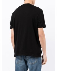 schwarzes bedrucktes T-Shirt mit einem Rundhalsausschnitt von Armani Exchange