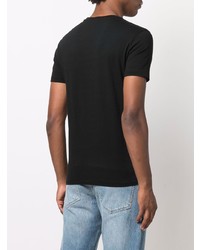 schwarzes bedrucktes T-Shirt mit einem Rundhalsausschnitt von Polo Ralph Lauren