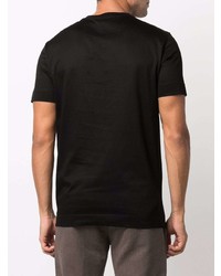 schwarzes bedrucktes T-Shirt mit einem Rundhalsausschnitt von Emporio Armani