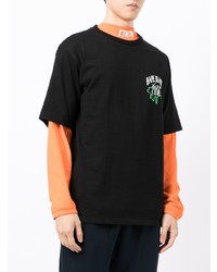 schwarzes bedrucktes T-Shirt mit einem Rundhalsausschnitt von BAPE BLACK *A BATHING APE®