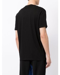 schwarzes bedrucktes T-Shirt mit einem Rundhalsausschnitt von Armani Exchange