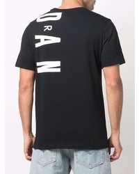 schwarzes bedrucktes T-Shirt mit einem Rundhalsausschnitt von Nike