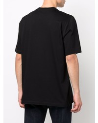 schwarzes bedrucktes T-Shirt mit einem Rundhalsausschnitt von DSQUARED2