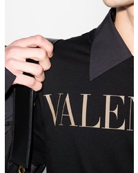 schwarzes bedrucktes T-Shirt mit einem Rundhalsausschnitt von Valentino