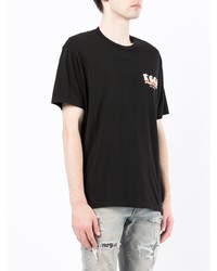 schwarzes bedrucktes T-Shirt mit einem Rundhalsausschnitt von Amiri