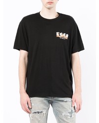 schwarzes bedrucktes T-Shirt mit einem Rundhalsausschnitt von Amiri