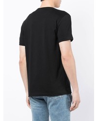 schwarzes bedrucktes T-Shirt mit einem Rundhalsausschnitt von PS Paul Smith