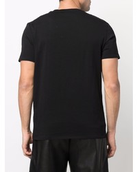 schwarzes bedrucktes T-Shirt mit einem Rundhalsausschnitt von Just Cavalli