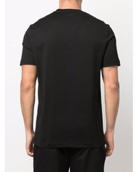 schwarzes bedrucktes T-Shirt mit einem Rundhalsausschnitt von Versace