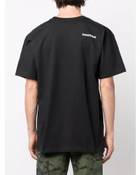 schwarzes bedrucktes T-Shirt mit einem Rundhalsausschnitt von The North Face