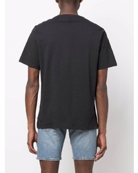 schwarzes bedrucktes T-Shirt mit einem Rundhalsausschnitt von Levi's