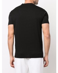 schwarzes bedrucktes T-Shirt mit einem Rundhalsausschnitt von Emporio Armani