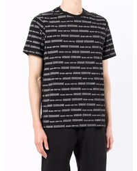 schwarzes bedrucktes T-Shirt mit einem Rundhalsausschnitt von Armani Exchange