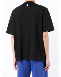 schwarzes bedrucktes T-Shirt mit einem Rundhalsausschnitt von Marcelo Burlon County of Milan