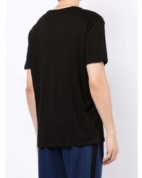 schwarzes bedrucktes T-Shirt mit einem Rundhalsausschnitt von Armani Exchange