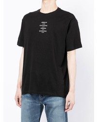 schwarzes bedrucktes T-Shirt mit einem Rundhalsausschnitt von Armani Exchange